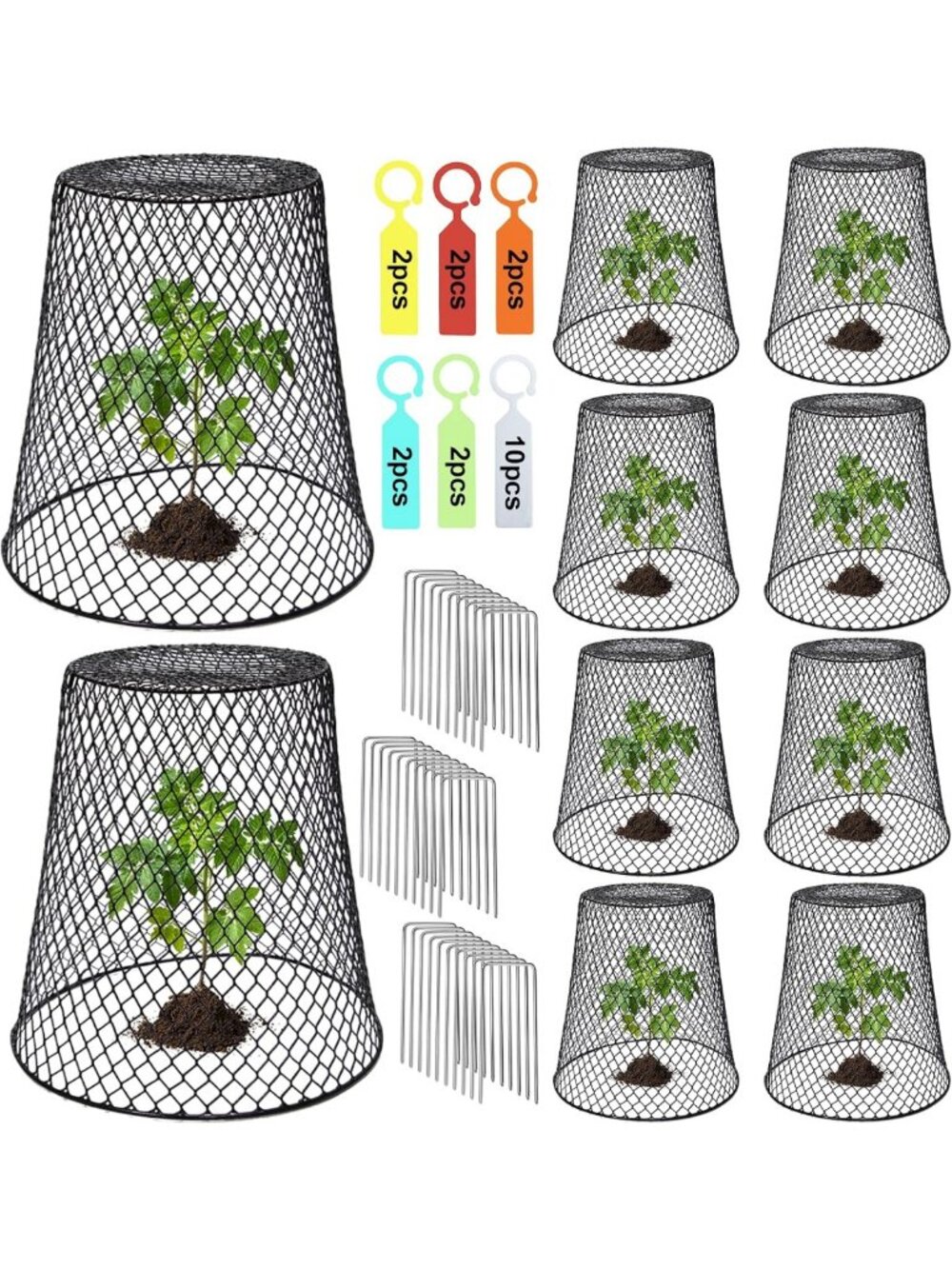 10 Heavy Duty Chicken Wire Cloche Plant Covers - Protects Plants from Animals